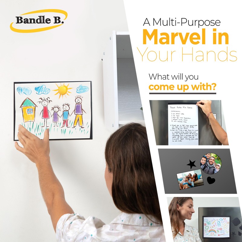 Bandle B. Magnetic Sheets, 8" x 10", Pack of 4.