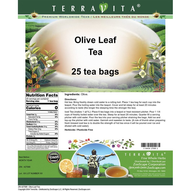 Olive Leaf Tea (25 tea bags, ZIN: 427589) - 2