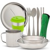 Stainless steel tableware mass kit (Green)