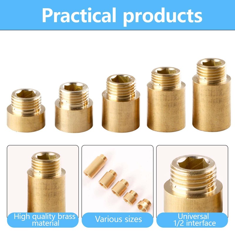 SVOCK 5Pcs Shower Head Extension Arm, 1/2 Inch x 10