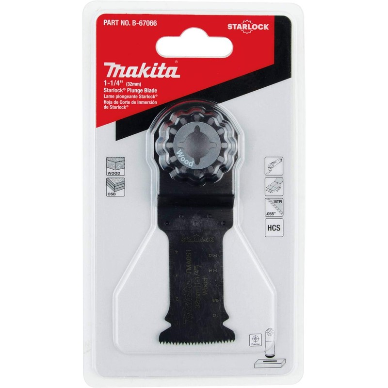 Makita B-67066 1-1/4" Starlock® Plunge Blade, 18TPI
