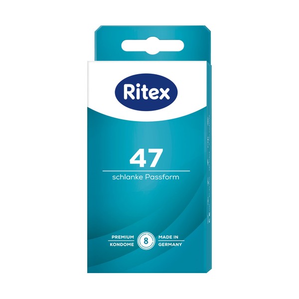 Ritex 47 Kondome, Kleines Kondom, Sicheres Gefühl durch festeren Sitz, 8 Stück, Made in Germany