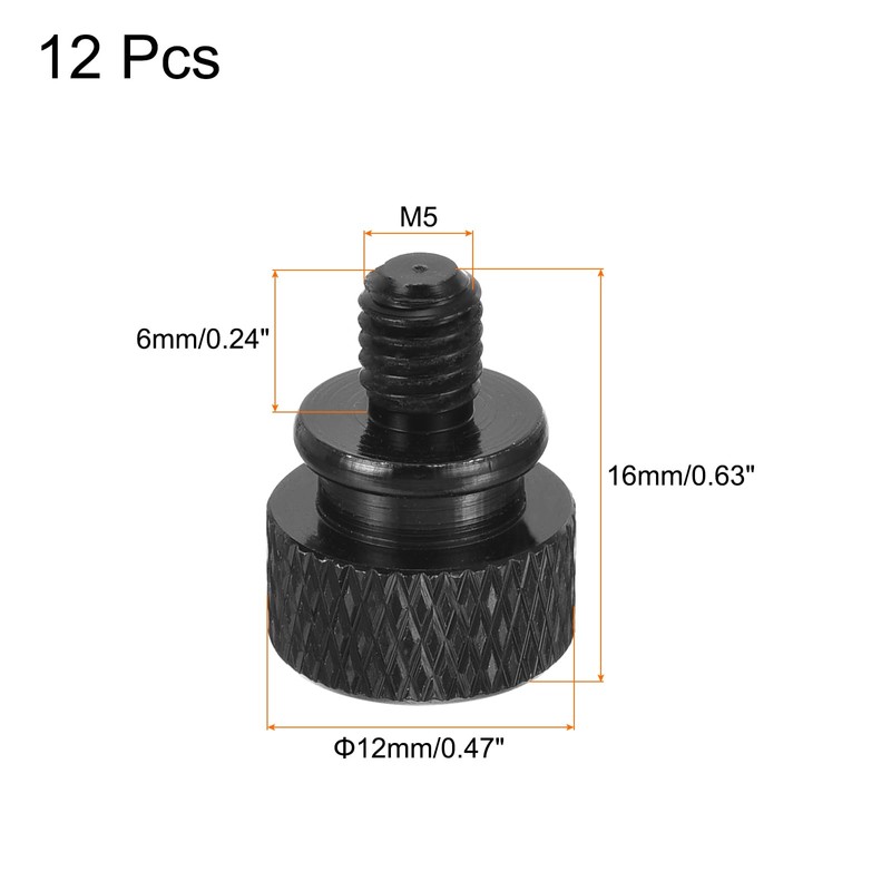 sourcing map 12pcs M5x6mm Knurled Thumb Screw Computer Case Threaded