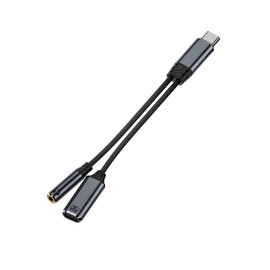 IVIVTOR USB-C Kopfhörer Ladesplitter – 2 in 1 100W Schnelllade und 3.5mm Audio Y Adapter für Telefone mit Typ-C