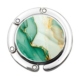 Mezrkuwr Bag Holder for Table Marble Pattern Table Handbag Holder Hook Foldable Non-Slip Bag Hook Holder for Handbags Table Top Bag Holder Green