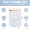 LONBET Laundry Basket with Lid, Made from Breathable Fabric |