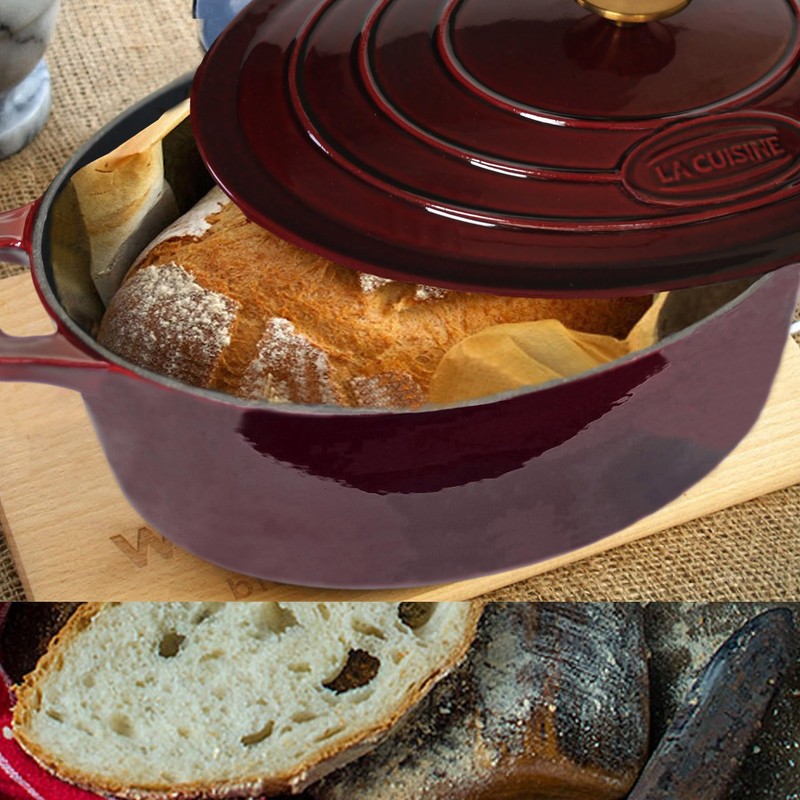 La Cuisine Enameled Cast Iron Oval Dutch Oven Casserole Dish