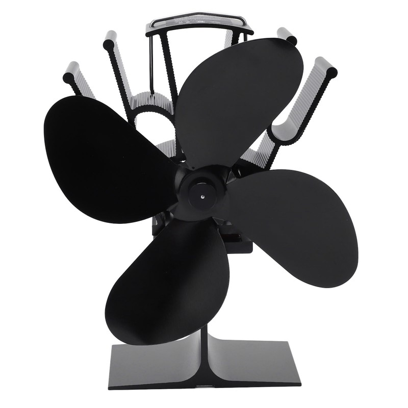 4 Blade Heat Powered Stove Fan Silent Eco Friendly Aluminium
