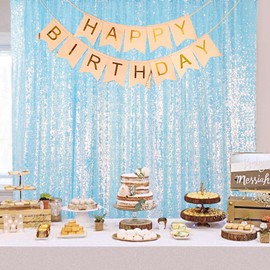 ShinyBeauty Aqua Iridescent Sequin Backdrop Curtain 125 x 215 cm Photo Booth Wedding Graduation