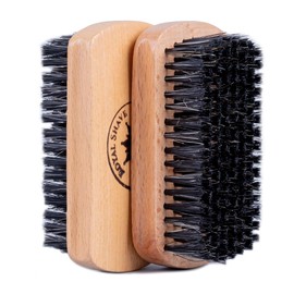 Beard Brush Pack with Mix Bristles by Royal Shave, Soft Bristle Beard Brush for Men (2 PACK)
