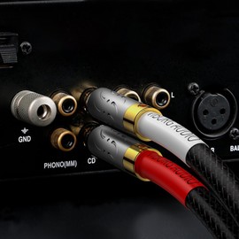 Viborg 09G801 Hi-end RCA Cord 5N OFC Pure Copper Interconnect Cable Φ9mm Signal Cable with Pure Copper RCA Connectors (1M/3.3FT, 09G801)