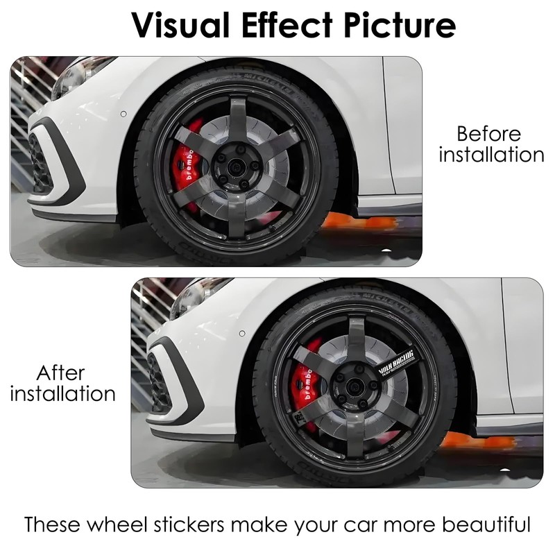 TOCCOOL Wheel Stickers, Racing Cars Stickers, Letter Stickers, Suitable for
