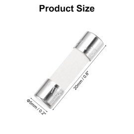 sourcing map 8Pcs Time Delay Fuse Ceramic Fuses Tube 5mm x 20mm 250V 20A Slow Blow Fuse Repair Circuit Boards,Lighting Equipment, Instrumentation,Home Appliance