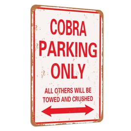 TCHPAX 12X8 - Cobra Parking only vintage look funny mental tin sign-inches-Aluminum…