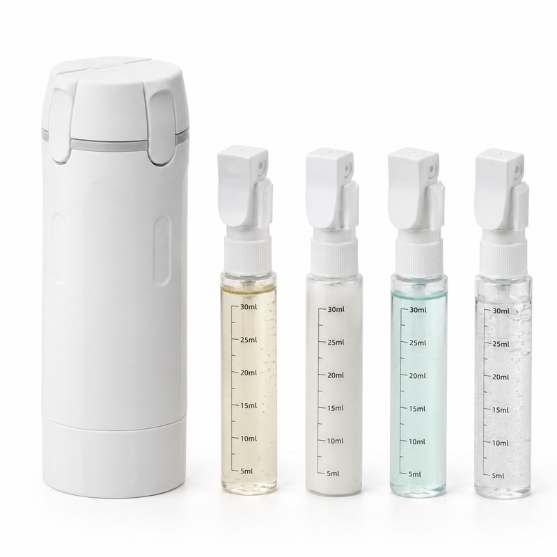 4-in-1 Travel Refillable Dispenser Bottle – Compact 50 ml Toiletry