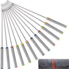 24 Pcs 9.5 Inch Stainless Steel Fondue Forks with Heat Resistant Handle Fondue Sticks for Cheese Pot Chocolate Roast Marshmallows Meat