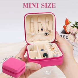 17Dec 2 Small Travel Jewelry Case Organizer,Mini Travel Essentials for Women,Bridesmaid Gifts Birthday Gifts for Women,Small Jewelry Box for Girls 8-12