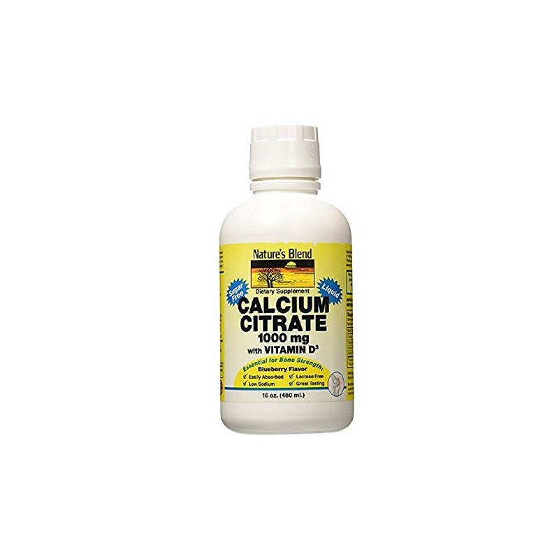 Nature's Blend Calcium Citrate with D3 Blueberry Flavored Liquid 16