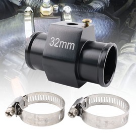 BAGARAATAN Aluminum Water Temp Meter Temperature Gauge Joint Pipe Radiator Sensor Adaptor Attachment Hose Clamps （32mm/1/8''NPT）