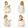 Klyno Reading Book Thinker Figurine Gift for Women Librarian Reader