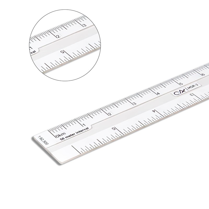 CYA Clear Scale Ruler Maptool 1:62,500 Scale Map Reading Professional