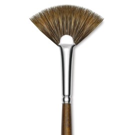 Silver Brush Limited 26046 Monza Fan Brush for Oil & Acrylics Paintings, Size 6, Long Handle