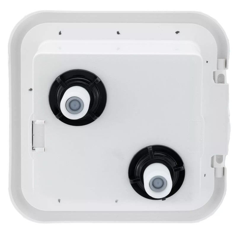 RecPro RV White Exterior Shower Box with Hot & Cold
