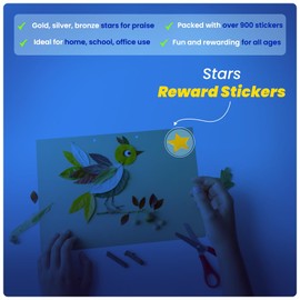 Zopper Stars Reward Stickers Over 900 Gold/Silver/Bronze Star Stickers Ideal for Home, School, Office, Great Rewarding Fun School Praise Reward Stickers