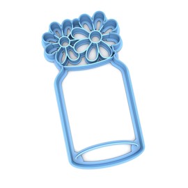 Sweet Prints Inc Mason Jar with Flowers Cookie Cutter - Dishwasher Safe (6")