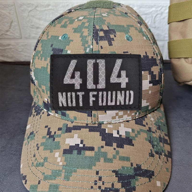 404 Not Found Patches Velcro Military Funny Sew-On Patch Hook
