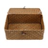 FOMIYES Woven Storage Baskets Natural Seaweed Straw Rectangular Basket Seaweed