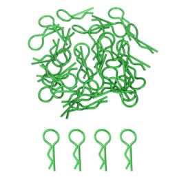sourcing map 40pcs 30-Degree Angle RC Body Clips Bent Springy R Pins 25x1.4x10mm for All 1/8 1/10 Scale Model RC Car Crawler Truck,Shell Replacement Parts(Green)