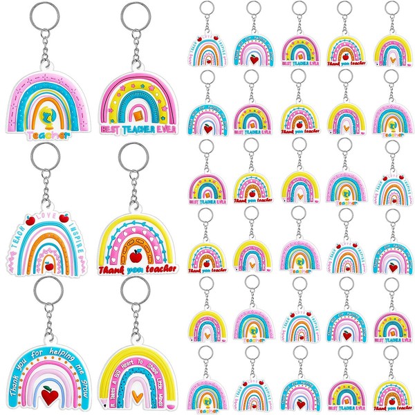 Henoyso 36 Pcs Teacher Keychain Bulk Back to School Teacher