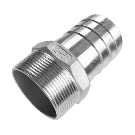 LOZOME 2" Male Thread to OD 50mm Barb Hose Pipe Fitting Tail Connector, Stainless Steel 304 NPT