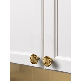JIASENBAO 10 Pack Antique Brass Cabinet Knobs Vintage Flat Drawer Pulls Kitchen Cupboard Bathroom Dresser Cabinet Hardware Handles Zinc Alloy