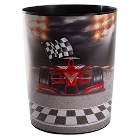 goldbuch Racing Champion 82 089 Waste Paper Bin with a Diameter of 25 cm and a Height of 30 cm, Container 12 Litre Capacity, Paper Container with Racing Car Motif