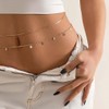 Chaioe Boho Double Belly Chain Gold Sequins Waist Chain Beads