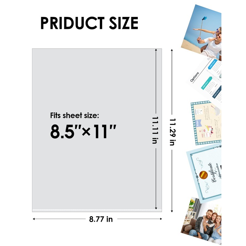 KTRIO No Holes Sheet Protectors 8.5 x 11 Inch Heavy