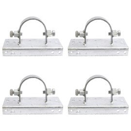 Chain Link Fence 2 1/2" [2 3/8" OD] x 6" Wood to Steel Post Adapters | Adapter Brackets | Wood Fence Steel Post Bracket (Pack of 4)