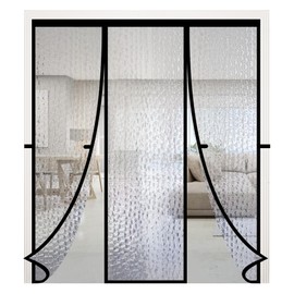 RELIANCER Magnetic Thermal Insulated Door Curtain,Waterproof EVA Door Cover,Double Door Opening,Fit Door Size 60"x80",Self-Closing Insulated Doorway Curtain,Temperature Protection Thermal Door Screen