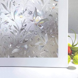 Niviy Window Film Privacy No Glue Static Cling Window Glass Film Decorative Window Stickers Heat Control for Bedroom Kitchen Office(11.8" by 78.7")