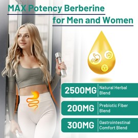 Berberine HCL Supplement 3000mg - Highly Absorbable Liposomal Berberine Liquid Drops - 12 in 1 Natural Ingredients - AMPK Activator - Supports Digestive - 2 Fl Oz