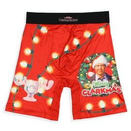 INTIMO National Lampoon's Christmas Vacation Men's Boxer Brief Merry Clarkmas Snug Fit Underwear (Small) Red
