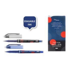 MPM Refill Pens - Rewritable Roller with Replaceable Refill, Plastic Roller Pen, Erasable, Line 0.5 mm, Multicoloured, 1 Pack of 12