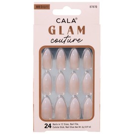 CALA - "Glam Couture" uñas postizas medianas (24 uñas en 12 tamaños, durazno)
