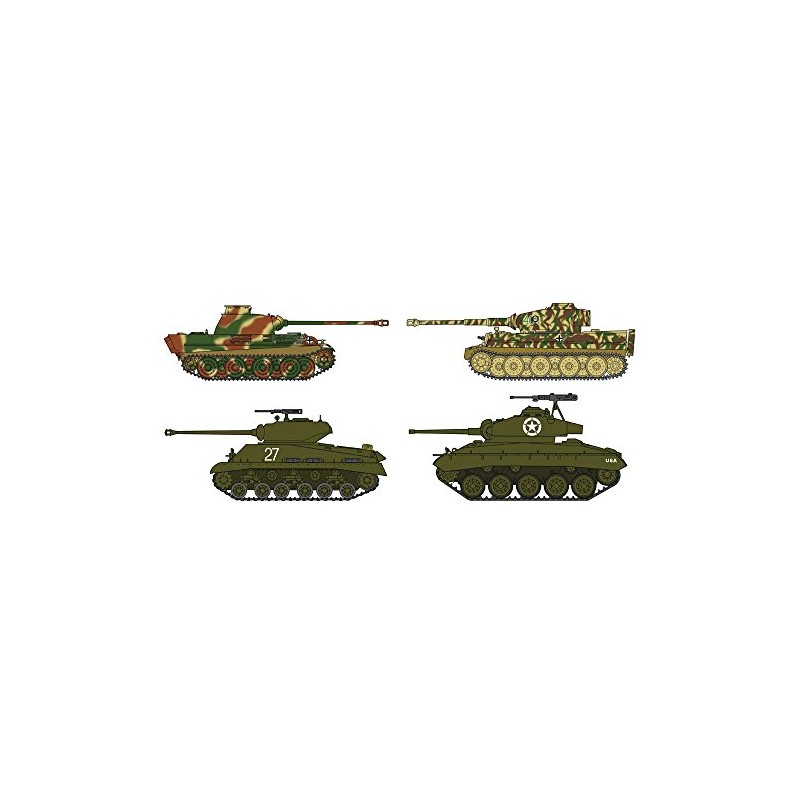ハセガワ 1/72 ドイツ陸軍 タイガーI & パンサーG VS M4A4E8シャーマン & M24チャーフィー