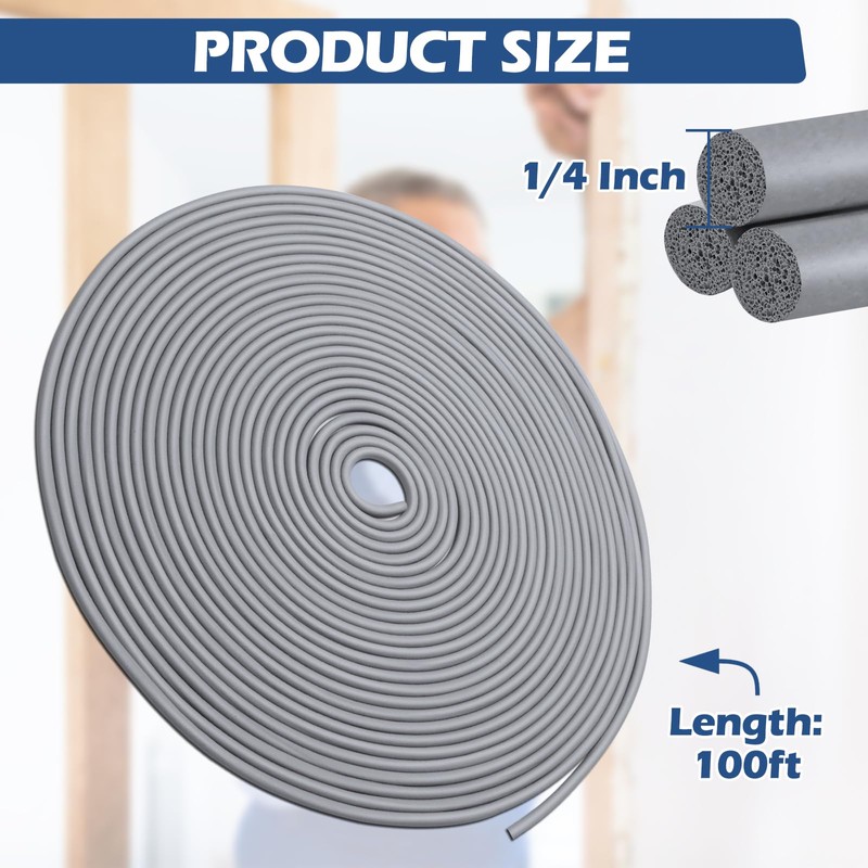 Coitak 1/4 Inch x 100 FT Backer Rod Foam Rubber