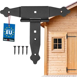 KOTARBAU® Cross Hinge 150 mm Shutter Hinge Band Plate Construction Fittings Gate Fitting Wood Connection Throwing Hinge T-Hinge T-Band Powder Coated