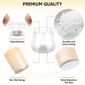 BALEINE Silicone Chair Leg Floor Protectors, Stool Leg Protectors Cap, Chair Leg Caps for Hardwood Floors (Clear-32pcs, Round L)