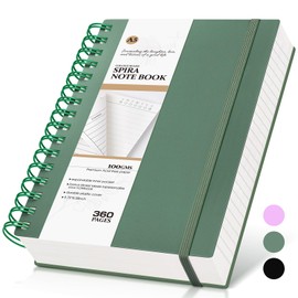 MUAHLIUB Spiral Notebook Journal,360 Pages College Ruled Notebook, Lined Thick Journals for Women Men,A5 Thick Spiral Journal for Writing,100GSM Paper, Spiral Notebooks for Work School 5.5"x8.5" Green